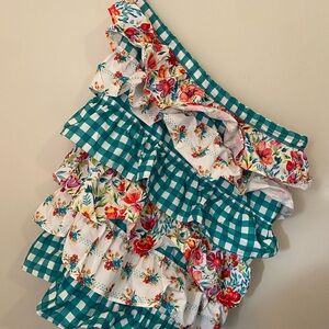 The Pioneer Woman Floral and Gingham Ruffle Laundry Bag